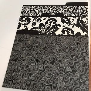 Black & white patterned file folders